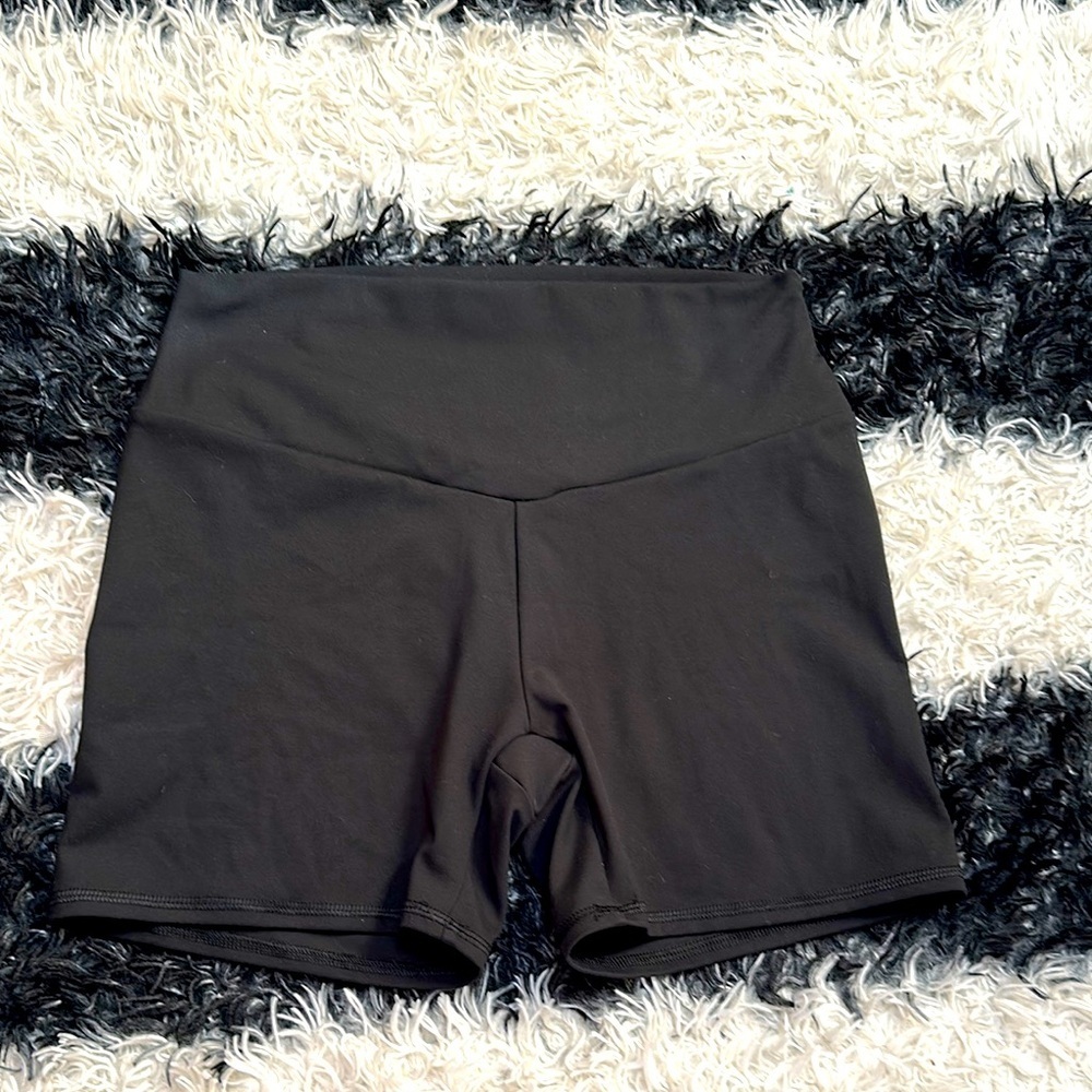 RBX Black High-Waisted Athletic Shorts, Large